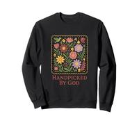 Handpicked By God Floral Folk Art Garden Christian Felpa