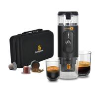 Handpresso - macchina caffè a batteria E-presso+ con valigetta|macchina portatile alta capacita: ricarica USB/batt rimovibile/serbatoio 90ml (110ml max)|per capsule espresso o caffè macinato