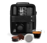 Handpresso Pump Set | macchina espresso portatile per cialde ESE o caffè macinato e sua coportina completa| contiene la mini espresso portatile, una bottiglia isotermica 300ml, 4 tazze, un asciugamano