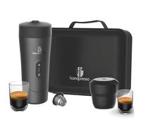 Handpresso Set auto | caffettiere da viaggio a batteria USB | capsule espresso o riutilizzabili caffè macinato | Valigetta compatta: caffettiere portatile - 2 tazze - pattumiera - cavo USB