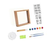 Handprint Art Craft Set di pittura su vetro Forniture con 6 colori di vernice per madri, padri, nonni, compleanno, Natale, impronte delle mani Set artigianale