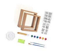 Handprint Art Craft Set di pittura su vetro Forniture con 6 colori di vernice per madri, padri, nonni, compleanno, Natale, impronte delle mani Set artigianale