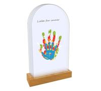 Handprint Family Kit con vernice sicura per bambini, pannelli espositivi in acrilico, supporto in legno e set completo di materiali per catturare e celebrare i legami familiari