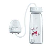 Hands Free Bottle for 3 Month Old 240ml Silicone Hands-Free Wide Neck,Leakproof Portable,with Fast-Flow Nipple,Feeding Smooth Milk Flow, for Home Travel Outdoor