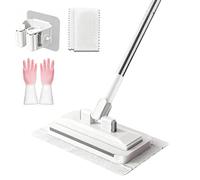 Hands-Free Multi-Purpose Flat Mop, Lazy Cleaning & Face Towel, 360° Rotating Mop Head, One Click Snap Grip Buckle Design, Zero Touch Mini Mop for Floor, Wall, Bathroom (110cm)