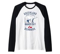 Hands off Greenland is Not for Sale Danimarca Animal Bear Flag Maglia con Maniche Raglan