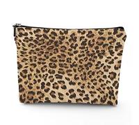 Hands, trousse da viaggio per il trucco, con mani colorate con terzo occhio malvagio, da donna, grande, in lino, organizer per cosmetici, articoli da toeletta, multicolore, 17,8 x 22,9 cm, Marrone