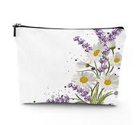 Hands, trousse da viaggio per il trucco, con mani colorate con terzo occhio malvagio, da donna, grande, in lino, organizer per cosmetici, articoli da toeletta, multicolore, 17,8 x 22,9 cm, Viola