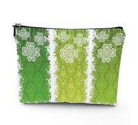 Hands, trousse da viaggio per il trucco, con mani colorate con terzo occhio malvagio, da donna, grande, in lino, organizer per cosmetici, articoli da toeletta, multicolore, 17,8 x 22,9 cm, Verde_28,