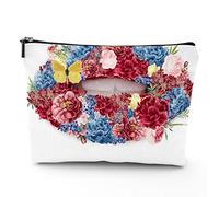 Hands, trousse da viaggio per il trucco, con mani colorate con terzo occhio malvagio, da donna, grande, in lino, organizer per cosmetici, articoli da toeletta, multicolore, 17,8 x 22,9 cm, Multicolore