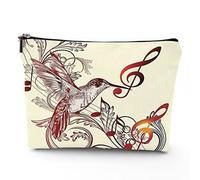 Hands, trousse da viaggio per il trucco, con mani colorate con terzo occhio malvagio, da donna, grande, in lino, organizer per cosmetici, articoli da toeletta, multicolore, 17,8 x 22,9 cm,