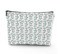 Hands, trousse da viaggio per il trucco, con mani colorate con terzo occhio malvagio, da donna, grande, in lino, organizer per cosmetici, articoli da toeletta, multicolore, 17,8 x 22,9 cm, Blu e