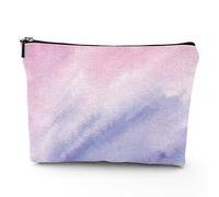 Hands, trousse da viaggio per il trucco, con mani colorate con terzo occhio malvagio, da donna, grande, in lino, organizer per cosmetici, articoli da toeletta, multicolore, 17,8 x 22,9 cm, Rosa