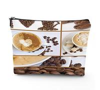 Hands, trousse da viaggio per il trucco, con mani colorate con terzo occhio malvagio, da donna, grande, in lino, organizer per cosmetici, articoli da toeletta, multicolore, 17,8 x 22,9 cm, Marrone