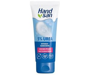 Handsan Urea - Crema intensiva per le mani, con urea al 5%, idratante e ad assorbimento rapido, per mani molto secche e danneggiate, 90 ml