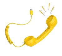 Handset for Cell, Phone Handheld Type-C, Plug-in Corded Retro, Landline | Wired USB Cell Phone Handset Video Chat Calls Meeting Work School Study Daily Home Office Travel Dorm