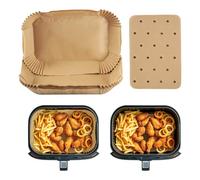 Handship 150 fodere per friggitrice ad aria, rettangolari, usa e getta, 14 x 20 cm, antiaderenti, in carta oleata, per forniture da cucina