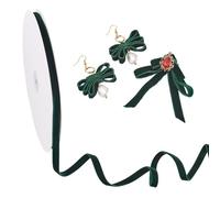 Handship Nastro in velluto double face da 18,3 m, per choker, confezioni regalo, decorazioni per matrimoni e per la realizzazione di fiocchi (10 mm di larghezza) (verde)