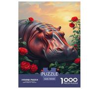 Handsome Hippo Jigsaw Puzzle Impossible 1000Pcs Decorazione Per La Casa. Rilassamento E Intelligence Per Adulti E Ragazzi Da 14 Anni 70x50cm/1000pcs