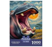 Handsome Hippo Puzzle Impossible 1000Pcs Decorazione Per La Casa. Rilassamento E Intelligence Per Adulti E Ragazzi Da 14 Anni 38x26cm/1000pcs
