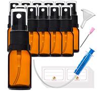 HandsUnity 10 ml-12 pezzi di flacone spray in vetro - set di flaconi in vetro ambra farmacia con vaporizzatore nero flacone spray in vetro marrone compreso 29 accessori