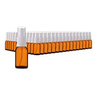 HandsUnity 10ml-192pz di Flacone in Vetro per Spruzzatore - set di Flaconi in Vetro Ambrato per Farmacia con Flacone Spray in Vetro Atomizzatore Bianco in Vetro Marrone inclusi 5 Accessori