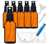 HandsUnity Boccetta Spray Vuota 30ml-6pz - Bottiglia Vetro Ricaricabile Ambrata - Flacone Spray Vuoto per Profumi, Liquidi, Viaggio, Cosmetici, Farmacia - Bottiglie di Vetro Piccole con Atomizzatori