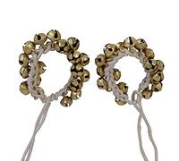 HANDTECHINDIA Indian Classic Kathak Ghungroo Coppia 16 No. Grandi campane legate con corda di cotone per cavigliera strumento musicale dall'India Dance Accessories (18-18)