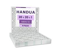 Handua 20 x 20 x 1 filtro aria MERV 13, filtro di ricambio aria AC per forni placcati, confezione da 4 (dimensioni reali: 50 x 50 x 1,9 cm)