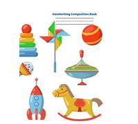 Handwriting Compostion Book: K-2 Grade Handwriting practice paper with dotted Middle line. Size 8x10 inches 120 paged with dotted lines for writing Alphabets and Numbers. KINDERGARTEN TOYS cover