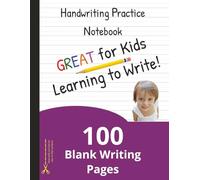 Handwriting Practice Notebook: 100 Pages with Wide Lines and a Dotted Center | For Children Learning to Write Letters