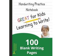 Handwriting Practice Notebook: 100 Pages with Wide Lines, Dotted Center, and Cut-line for easy page removal | For Children Learning to Write