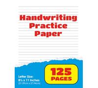 Handwriting Practice Paper Book: 125 Pages of Solid and Dotted Lines for printing or writing practice.