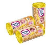 Handy Bag Buste di Basura 30 l, Riciclaggio Confezioni, 80% Materiali Riciclati, Extra Resistenti, 45 Buste