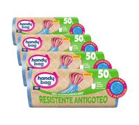 Handy Bag Sacchetti della spazzatura resistenti a prova di polvere per bidoni della spazzatura da cucina con nastro autobloccante e triplo strato, resistenti e antigoccia, 100% plastica riciclata, 50