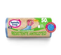 Handy Bag Sacchetti della spazzatura resistenti a prova di polvere per bidoni della spazzatura da cucina con nastro autobloccante e triplo strato, resistenti e antigoccia, 100% plastica riciclata, 50