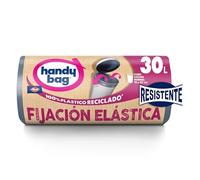 Handy Bag Sacchetti per immondizia con chiusura elastica, 100% plastica riciclata, 30 l, 12 sacchetti