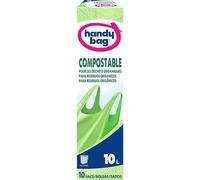 Handy Bag Sacchetti per rifiuti 10 l, 100% compostabili, biodegradabili, resistenti, 10 sacchetti