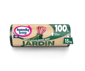 Handy Bag Sacchetti per rifiuti da giardino, extra resistenti e antigoccia, in plastica riciclata, 100% riciclata, per carichi fino a 15 kg, 100 l, 8 sacchetti