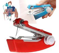 Handysewer Portable Sewing Machine, Handy Sewer Mini Handheld Sewing Machine, Prevent hand pricking Handy Needlework Tool, Manual Sewing Machine Hand Stitcher Wear-Resistant (Red)