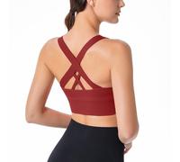HANERDUN Reggiseno Sportivo Donna con Incrocio sulla Schiena Reggiseno Push-up Senza Cuciture con Spalline