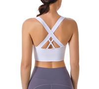 HANERDUN Reggiseno Sportivo Donna con Incrocio sulla Schiena Reggiseno Push-up Senza Cuciture con Spalline