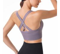 HANERDUN Reggiseno Sportivo Donna con Incrocio sulla Schiena Reggiseno Push-up Senza Cuciture con Spalline