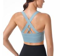 HANERDUN Reggiseno Sportivo Donna con Incrocio sulla Schiena Reggiseno Push-up Senza Cuciture con Spalline