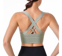 HANERDUN Reggiseno Sportivo Donna con Incrocio sulla Schiena Reggiseno Push-up Senza Cuciture con Spalline
