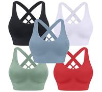 HANERDUN Reggiseno Sportivo Donna con Incrocio sulla Schiena Reggiseno Push-up Senza Cuciture con Spalline