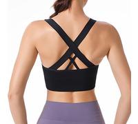 HANERDUN Reggiseno Sportivo Donna con Incrocio sulla Schiena Reggiseno Push-up Senza Cuciture con Spalline