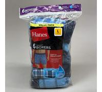 Hanes (6 Confezione Uomo Cool Comfort Boxer Slip Taglia L 91.4-96.5cm Blu/Blu