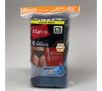 HANES (6 PACCO) Slip Uomo Cool Comfort Taglia XL 40-42" Blu/Viola/Verde 782WB6