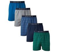 Hanes 709BP5, Boxer da Uomo con Elastico Scoperto, Colorati, Confezione da 5, i Colori Possono variare Assorted Color Medium
